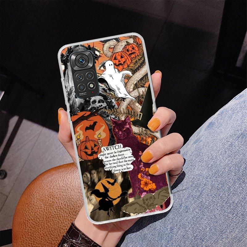 Halloween-Herbstkunst Hexe Katze Handyhülle für Xiaomi Redmi Note 15 14 14S 13 Pro Plus 12 12S 11S 11E 10S 10 11T 5G