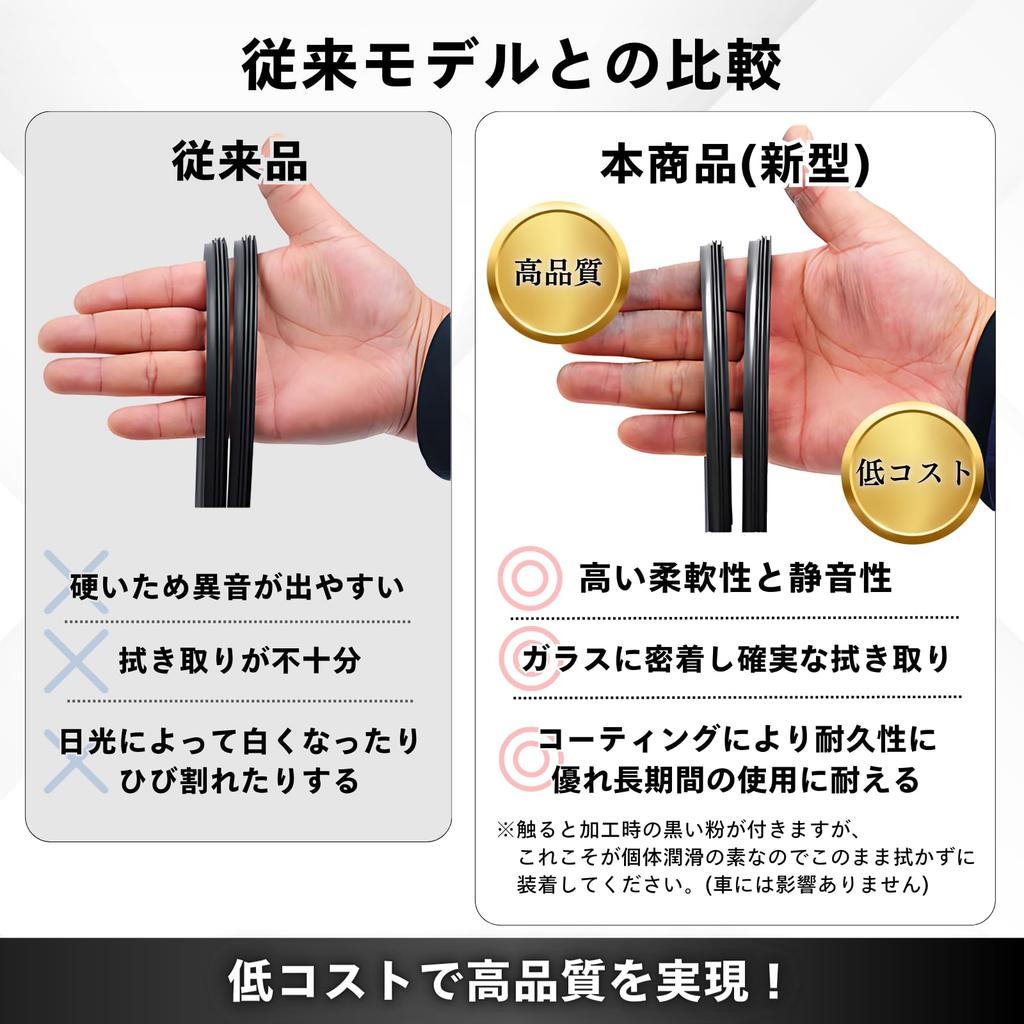 LuSarios Wiper Rubber, 0.3 inch (6 mm), 0.3 inch (8 mm) Set, Width 0.3