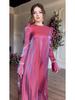 2024 Satin Elegance: Shiny Solid Color Saudi Dress Skirt with Large Hem