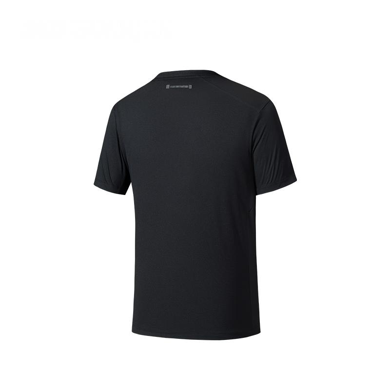 Anta Comfortable Simple Versatile Solid Color Round Neck Moisture Wicking Short Sleeve T-Shirt Men Tops Basic-Black 152530126-3