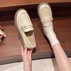 2024 Autumn New Style Skirt Soft Surface Gentle Wind Shallow Mouth Small Leather Shoes French Thick Bottom Le Fu Shoes
