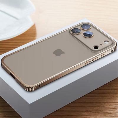 Lüks Alüminyum Alaşımlı Koruyucu Metal Çerçeve Kılıf iPhone 17 16 15 14 13 12 Pro Max İçin Tam Kapsamlı Telefon Kılıfı iPhone 17 Pro Max İçin