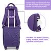 Elegant Purple Travel Set with 20" Carry On, Backpack, Bag & Umbrella, Lightweight Hard Shell Luggage with 360° Spinner Wheels