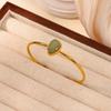 Gold-plated Oval Stone Bracelet Stainless Steel Cuff Bracelet Vintage Open Bangle  Women Jewelry