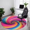 1pc Colorful Swirl Pattern Chair Carpet for Office, Round Non-Slip Durable Large Size Office Carpet, Suitable for Office, Beautiful Decoration