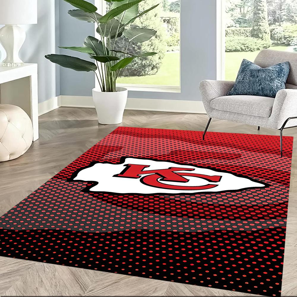 Kansas City Chiefs Square Rugs Are a Great Choice for Living Rooms, Bedrooms, Home Décor, and As Gifts.