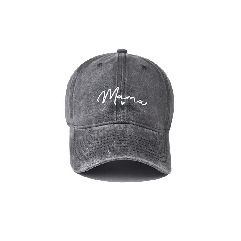 Cotton washed old MAMA baseball cap men and women outdoor mother print cap