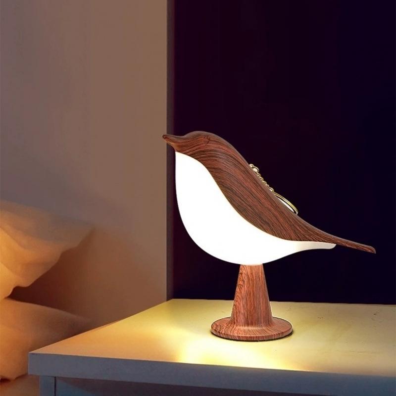 Small Desk Lamp, Bird Lamp Bedside Lamps With 3 Color Temperature And Touch Sensor Cordless Lamp Kids Night Light