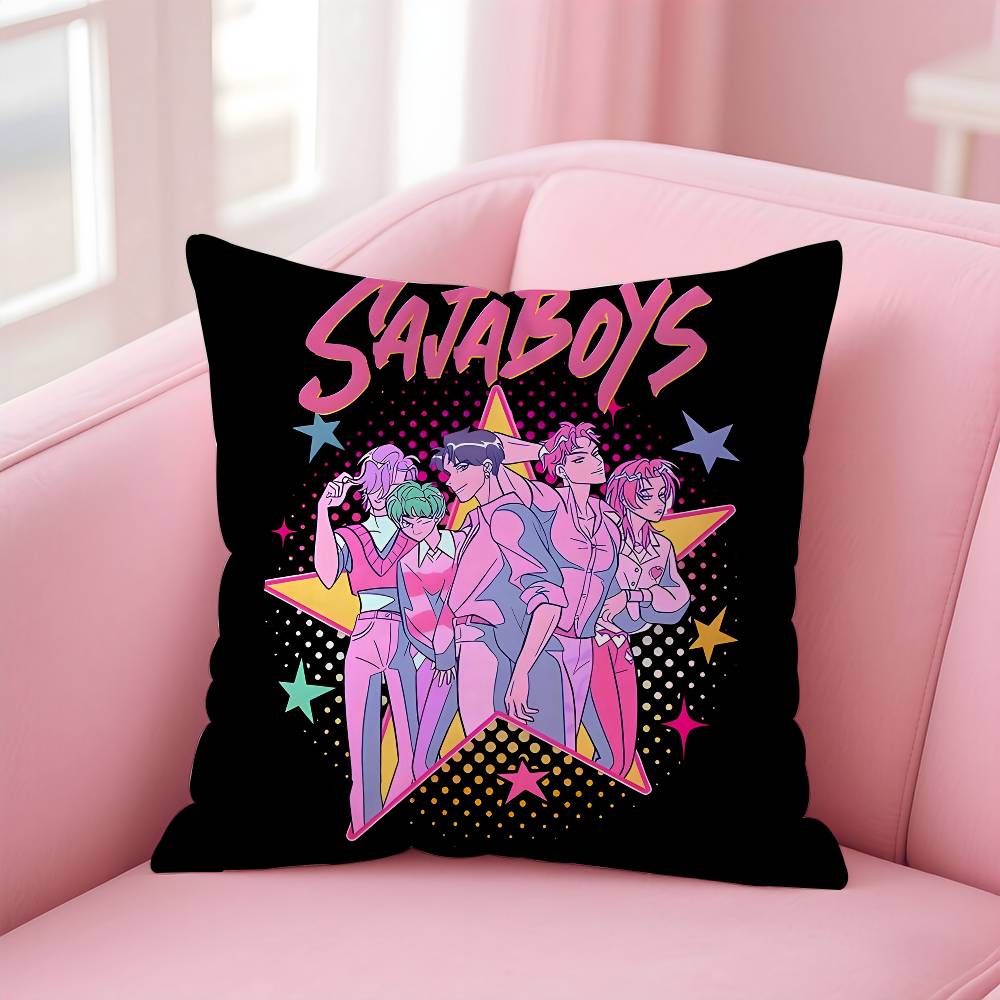 Hot KPop S-Saja Boys Pillow Case Comfort Sofa Bed Silky elegant Invisible zipper Custom Decorative cushion cover