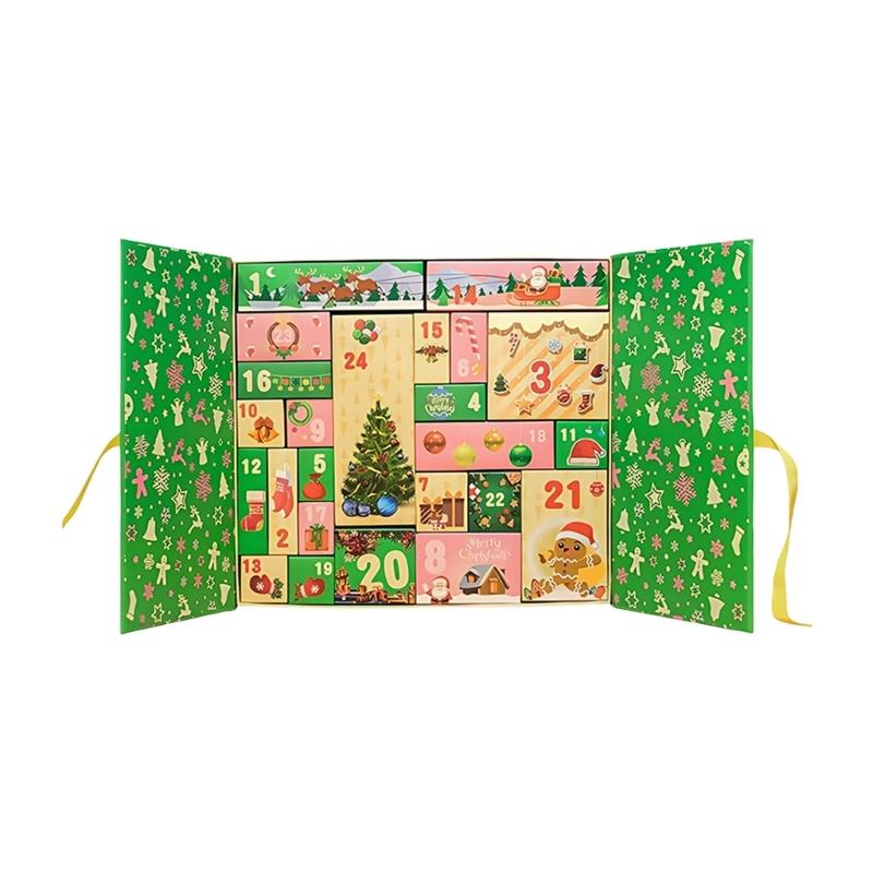 Christmas Count Down Calendar 24 Reusable Boxes For Holiday Decoration Candy Storage Customizable Festival Display