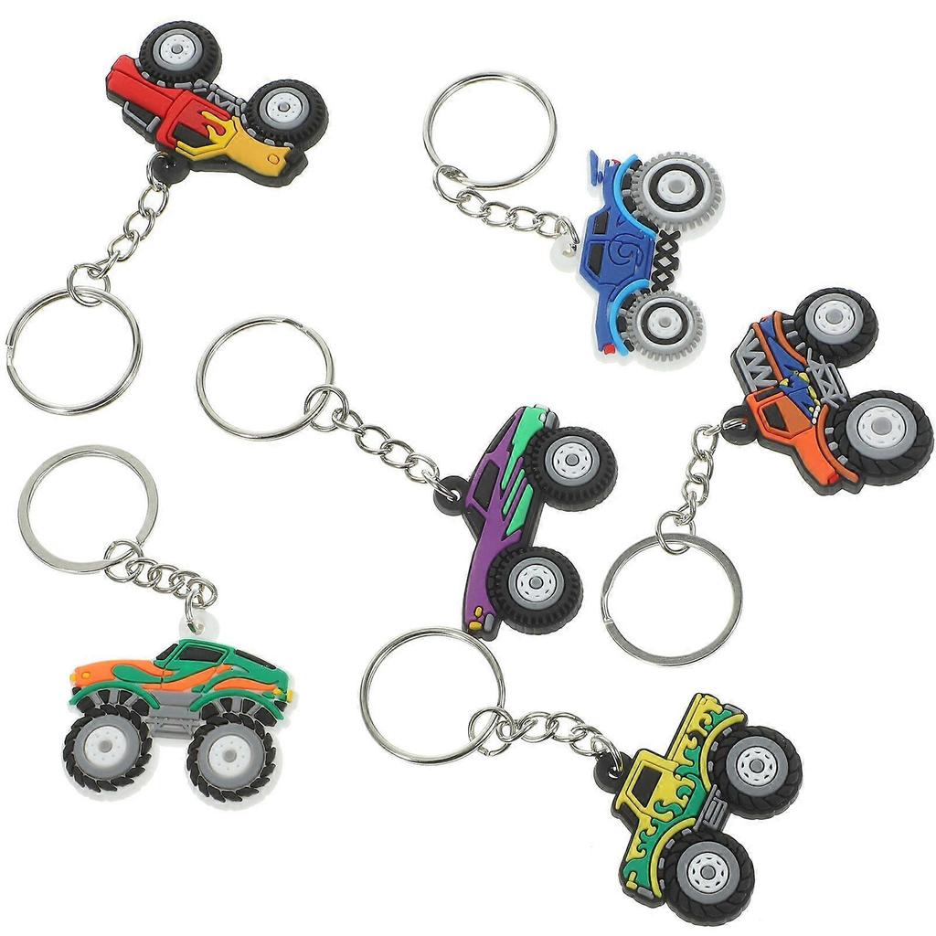 Keychain for Girls Cartoon Vehicle Shape Prevent Key Confusion 6Pcs