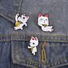 DIY Enamel Pins Turbo Granny Cat Spying Metal Badge New Lapel Pin  Clothes Decoration