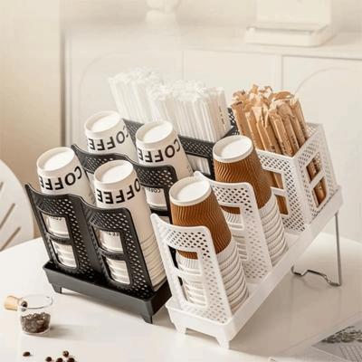 Multifunctional Paper Cup Dispenser Detachable Design Water Cup Organizer  Milk Tea Shop