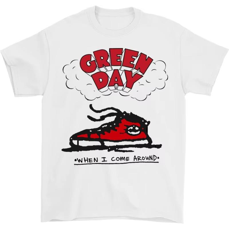 

Мужская летняя футболка Green Day с веселым принтом, свободная и удобная, с коротким рукавом, модный тренд, мужская одежда L