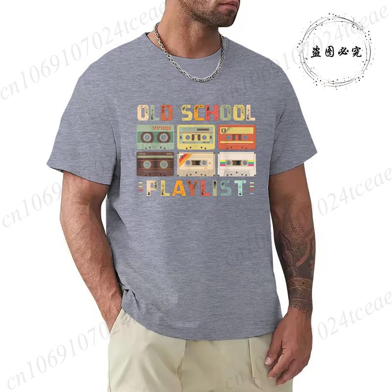 Summer Casual Tshirt Cassette Tape Music 80s Retro Old School Playlist T-shirt Fashion Fitness Tops Tshirt Hip Hop Streetwear