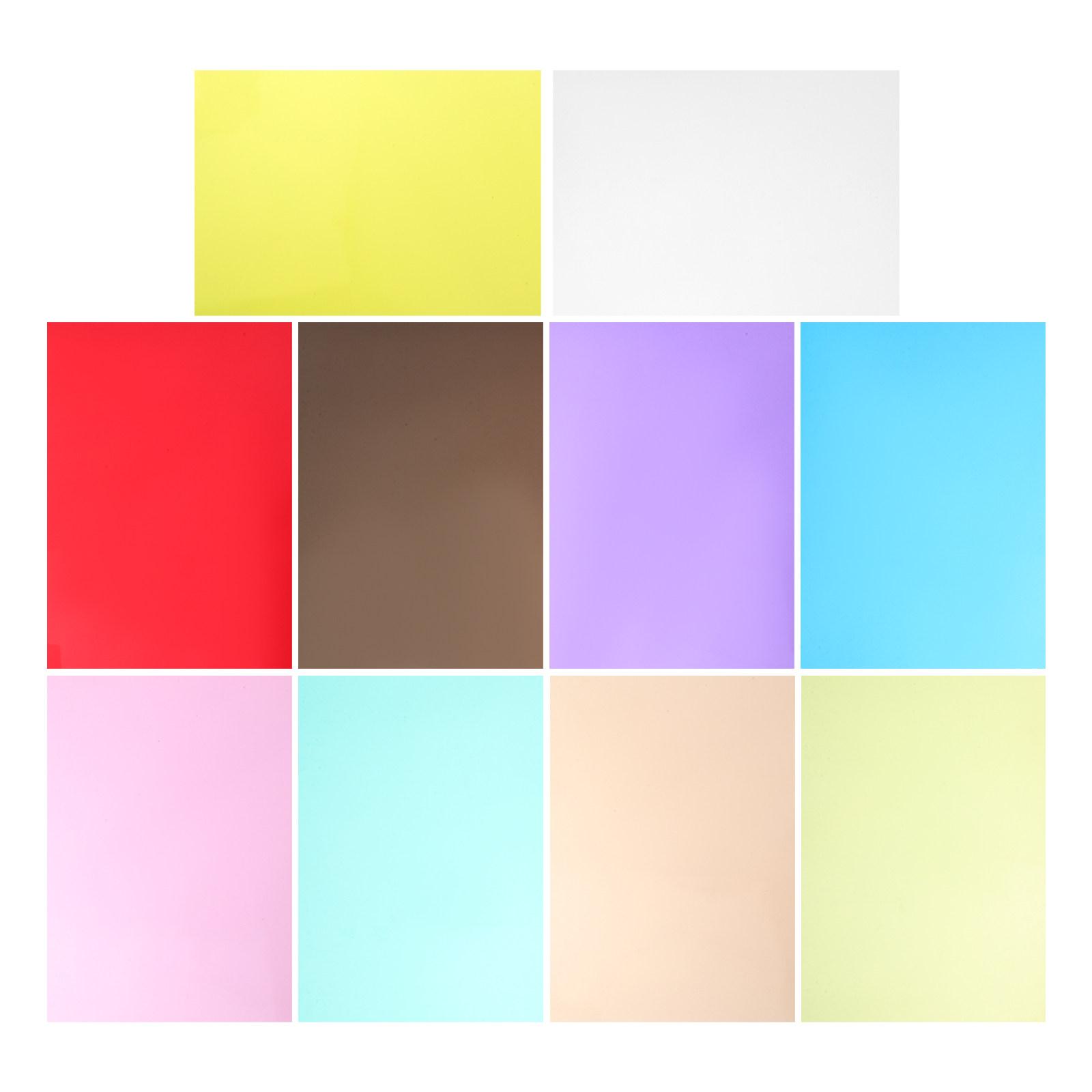 

10pcs A4 Transparent Decorative Window Film Colorful Gel Light Filter Diy Art Crafts Paper For Photo Window Decoration PVC Sheet