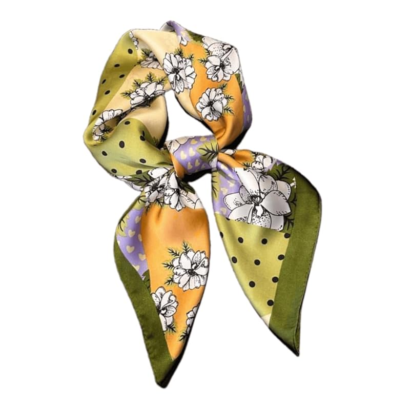 

[KOUMAKI] scarf ladies cat pattern cat print bandana shawl neckerchief 70×70cm silk style Stylish mother s day square How to roll bag decoration hair