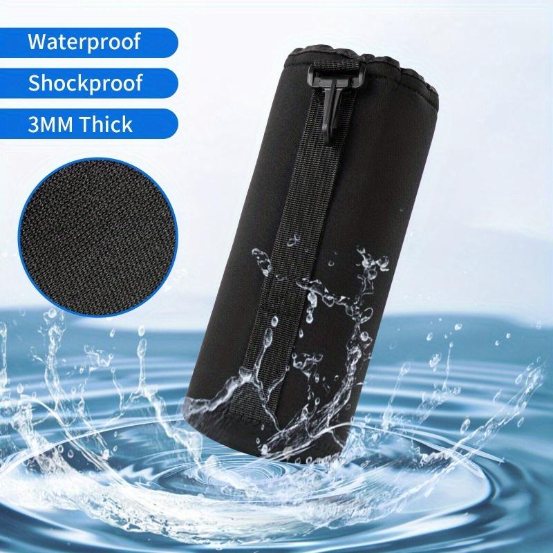 4pcs Soft Neoprene Camera Lens Pouch Bag - Waterproof Drawstring Protector Case Set with Shockproof and Scratch-Resistant Design