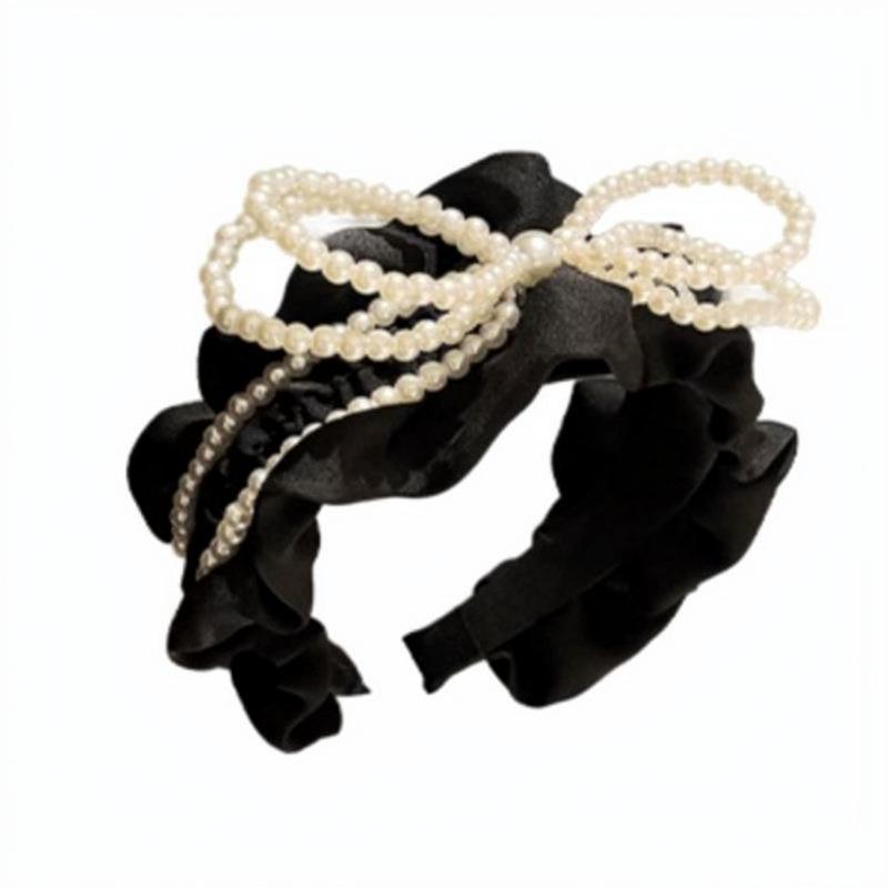 Exquisite Pearl Bow Pleated Headband: Trendy & Versatile Hair Accessory