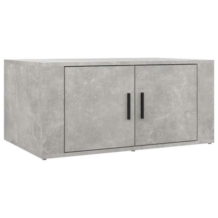 816516 vidaXL Table basse Gris béton 80x50x36 cm Bois d'ingénierie