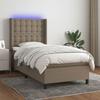 VidaXL Sommier à Lattes de Lit avec Matelas et LED, Lit Rembourré, Lit Simple, Lit Adulte de Chambre à Coucher Intérieur, 3138601