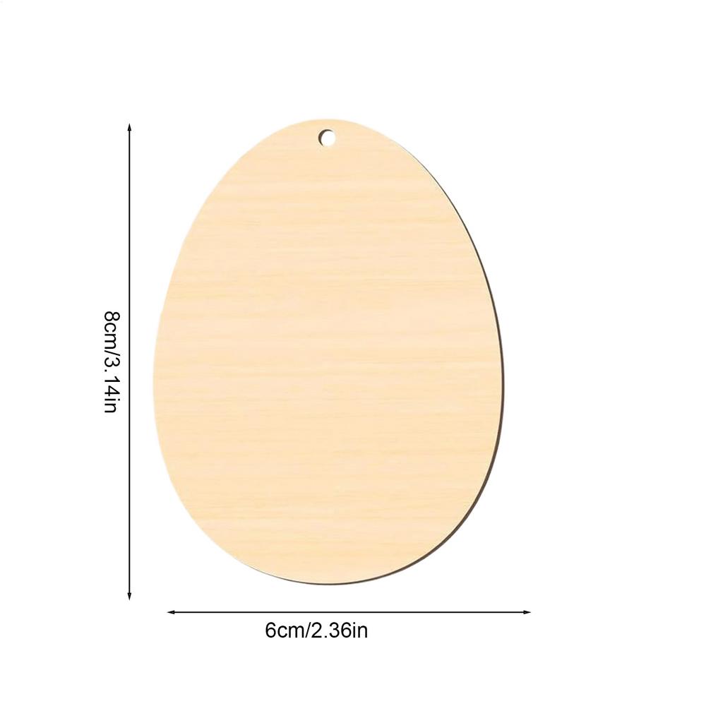 Unfinished Wood Ornaments Easter Eggs Paintable Pendants Unfinished Wood Cutouts For School Party Home Bedroom Apartment Family