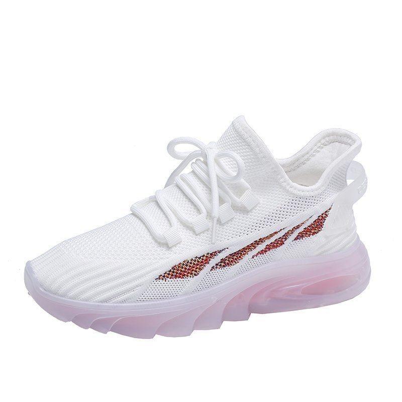 Jelly Sole Women's Shoes New Women's Casual Shoes Running Trendy Shoes Flying Woven Breathable Sneakers Women