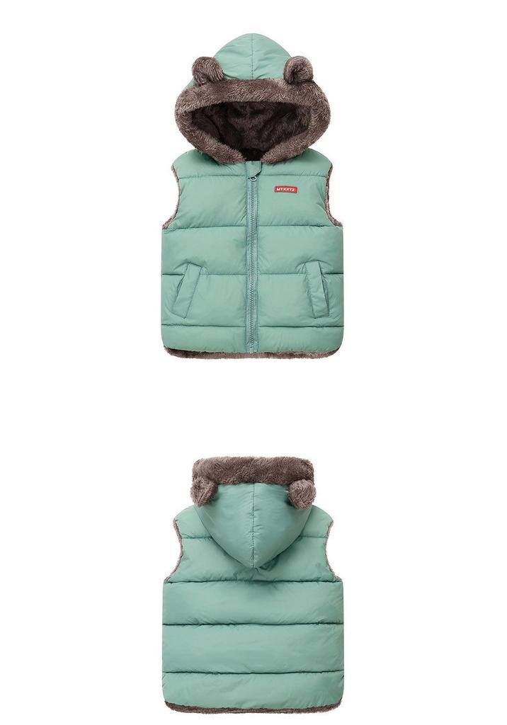 Gilet Imbottito in Cotone con Cappuccio per Bambini, Autunno/Inverno 2026 Unisex Caldo con Interno in Pile per Bambini.