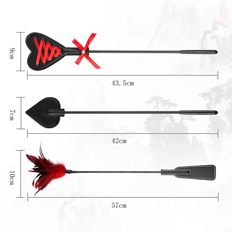 Feather Pu Leather Paddles Whip Spanking Flogger Role Play Horse Riding For Fun Sex Toys Adult Sex Toys