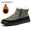Cizme noi de iarnă pentru bărbați, impermeabile, calde de pluș, cizme de zăpadă pentru bărbați, cizme anti-alunecare pentru exterior, cizme ocazionale de lucru Botas Hombre Mărimea 46