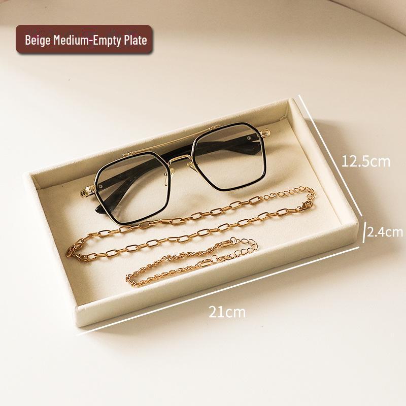 Plaid Flannel Jewelry Storage Box with Dividers for Earrings and Necklaces