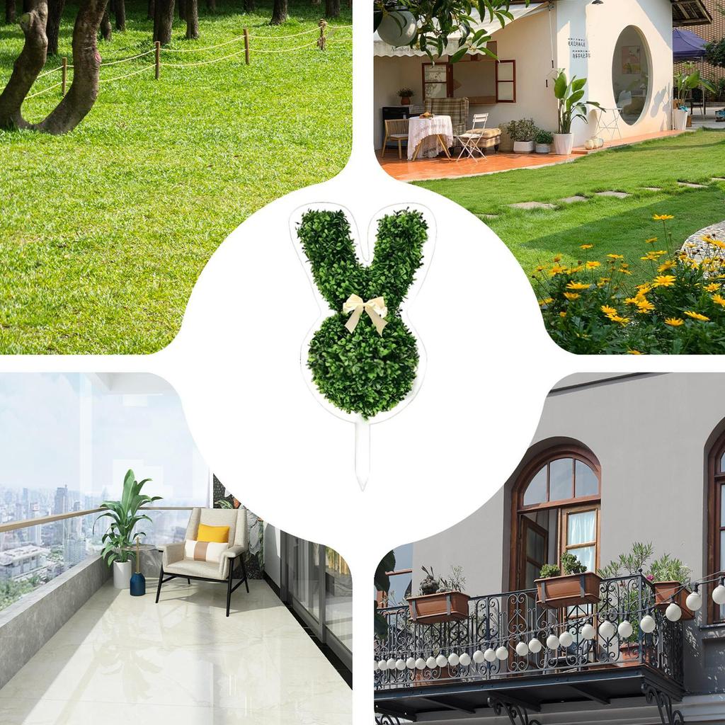 Easter Topiary Spring 2D Acrylic Artificial Green Cute Fake Plant Animal Decor For Lawn Yard Porch Patio Backyard Courtyard