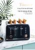 Euro Spec Stainless Steel 4-Slice Toaster Oven with 6 Settings for Home Breakfast.