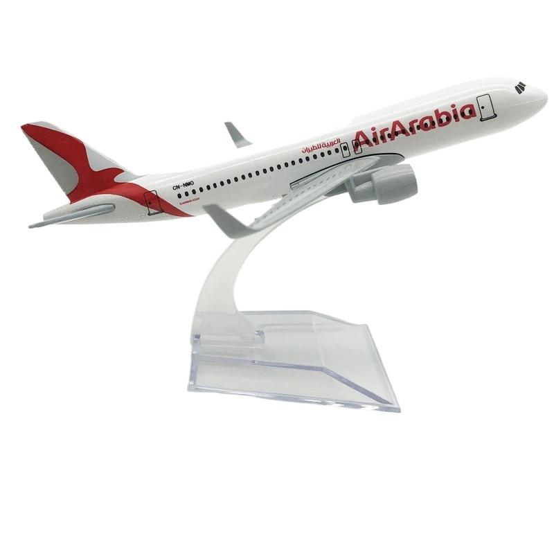 

16cm Air Arabia Airbus 320 Airplane Model Metal Alloy Diecast Collection Souvenir Plane Toy 1/400 Scale Planes червоний/білий