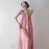 Dopamine Pink Ombre Sleeveless Summer Swing Maxi Dress