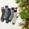 5 Paar Wintersocken für Herren, Business-Socken, neue klassische Thermo-Socken, warm, verdickt, Retro-Schnee-Socken, lässig