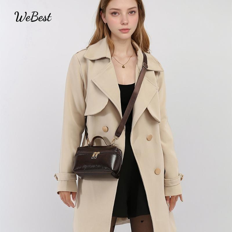 

Vintage Leather Handbag Crossbody Premium Top Grain Leather темно-коричневого кольору