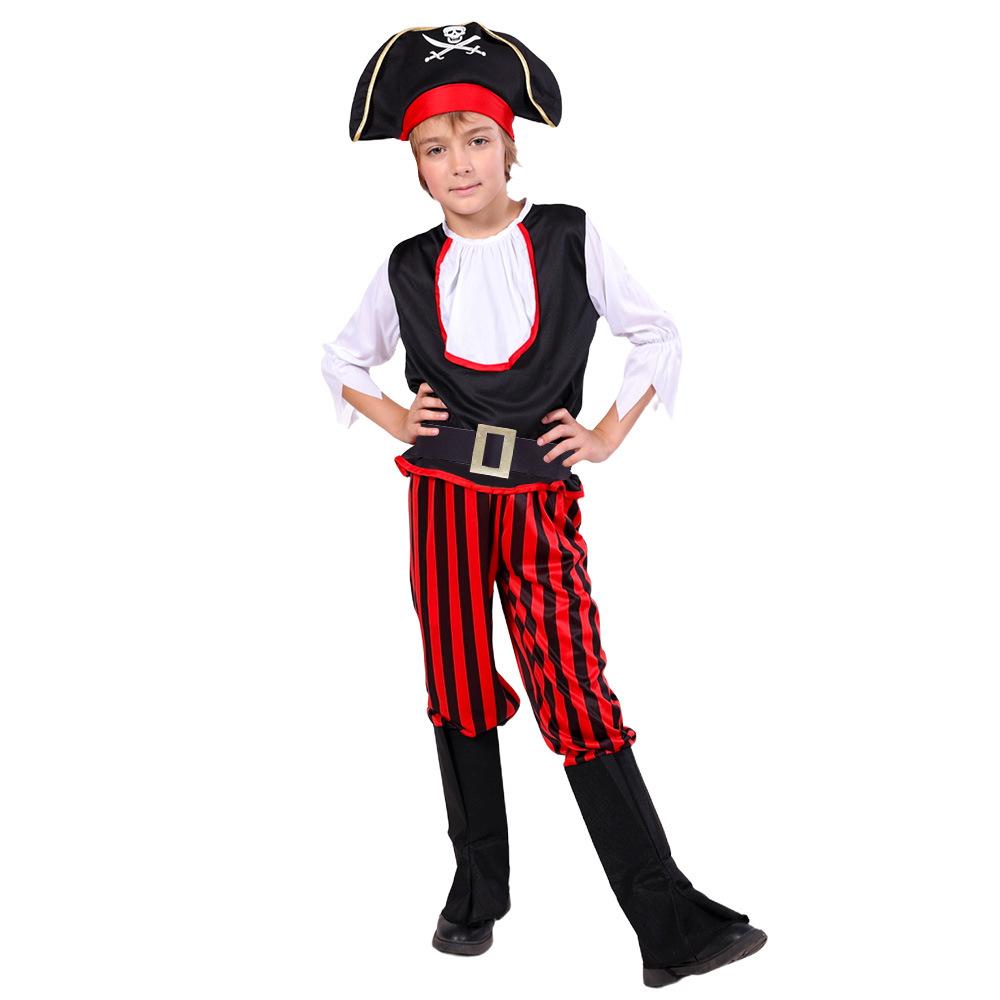 Halloween Men's and Women's Children's Pirate Clothes COS Costume Party Party Pirates of the Caribbean Captain Dress Up