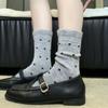 Woolen Socks, Polka Dot Mid-calf Socks, Sweet and Elegant for Women, Pile Socks, Thick and Warm Lace Socks for Autumn and Winter