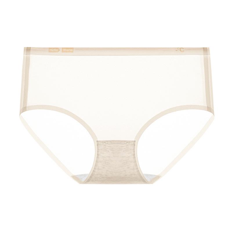 Women s Ice Silk Antibacterial Mid-Waist Underwear - Breathable, Lightweight, Comfortable, High Elasticity Crotch Triangle Design Medium