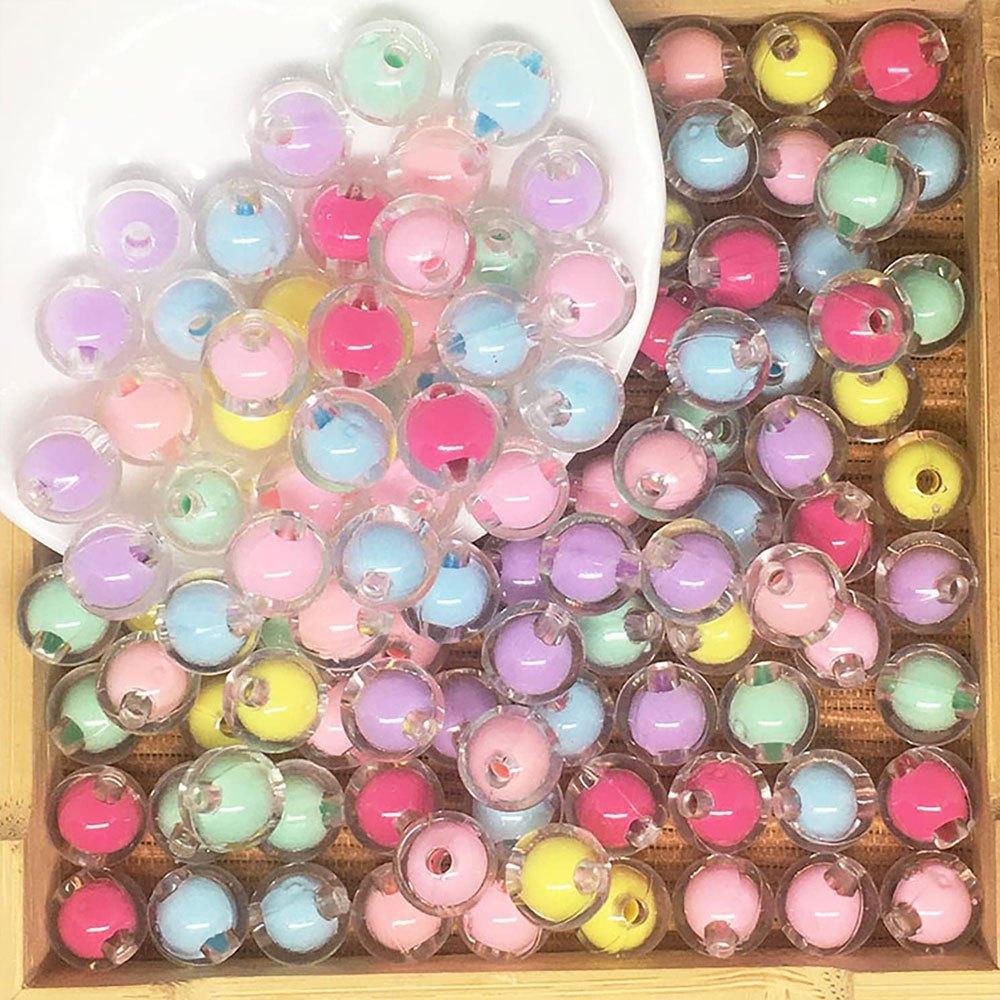 20/40Pcs Acrylic Beads Shiny Candy Color Beads Round Shape Loose Beads for Jewelry Making Bracelets Necklaces Earring DIY Crafts