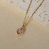 Simple Round Pendant Necklaces for Women Zirconia Necklace Wedding Party Jewelry Accessories