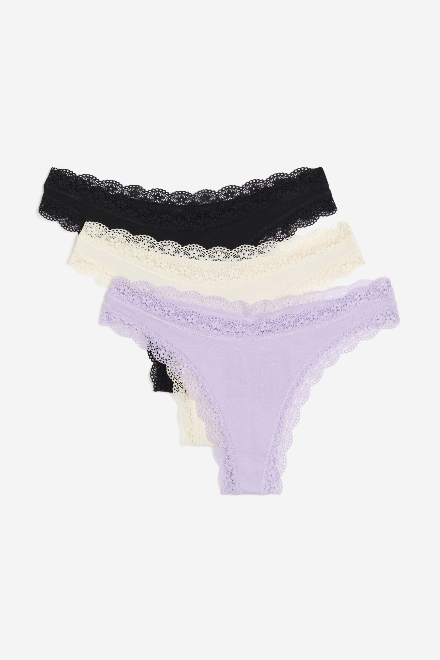 

3 пары трусов-стрингов из хлопка