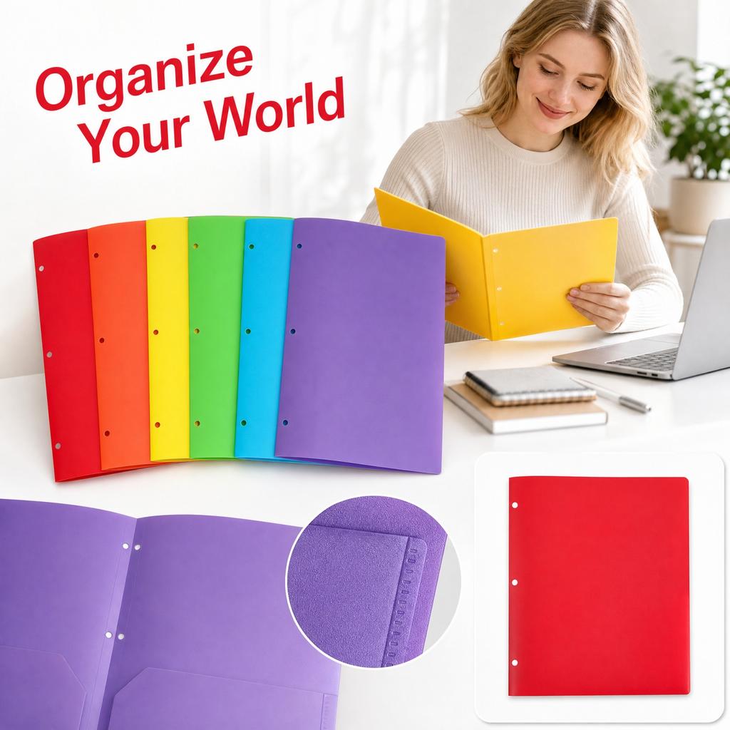 Loose Leaf Folder with Double Pockets for Document Storage