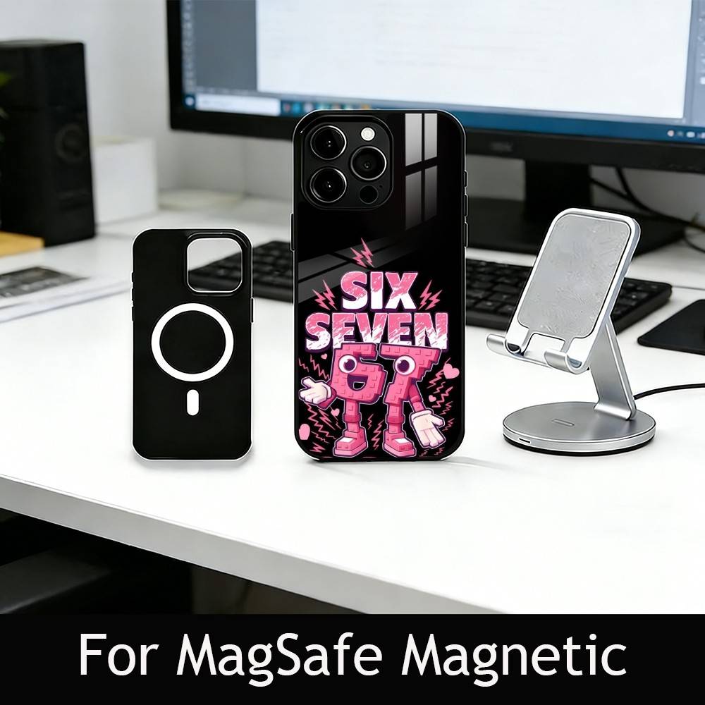 S-Six S-Seven 67 SS Phone Case For iPhone17,16,15,14,13,12,11 Plus,Pro Magnetic For Magsafe Wireless Charging