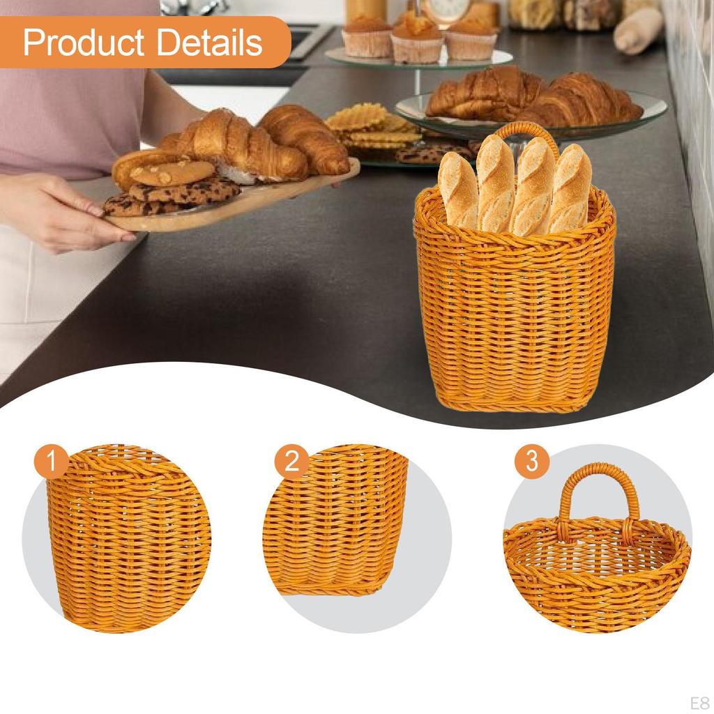 Hanging Storage Basket Wall Mounted Kitchen Sturdy with Handle Flower Holder Multifunctional