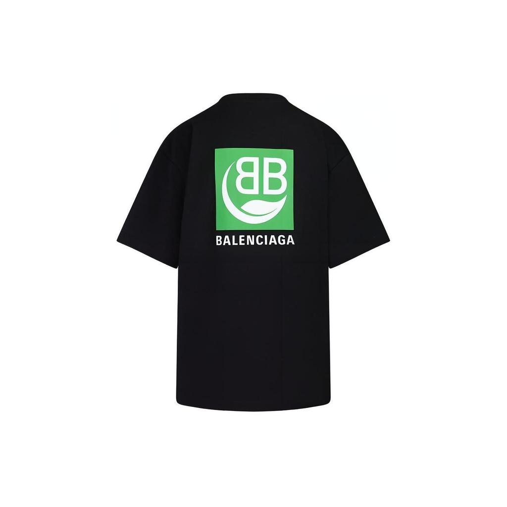 Balenciaga Drop Shoulder Sleeve T Shirt Women's Black Loose Fit 594599THV631000