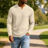 Men's Casual V-Neck Long Sleeve Shirt Loose Fit Top