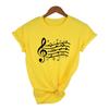 Summer Women Short Sleeve T Shirt Music Notes Print Graphic Harajuku Tees Tops Female Casual Camisetas
