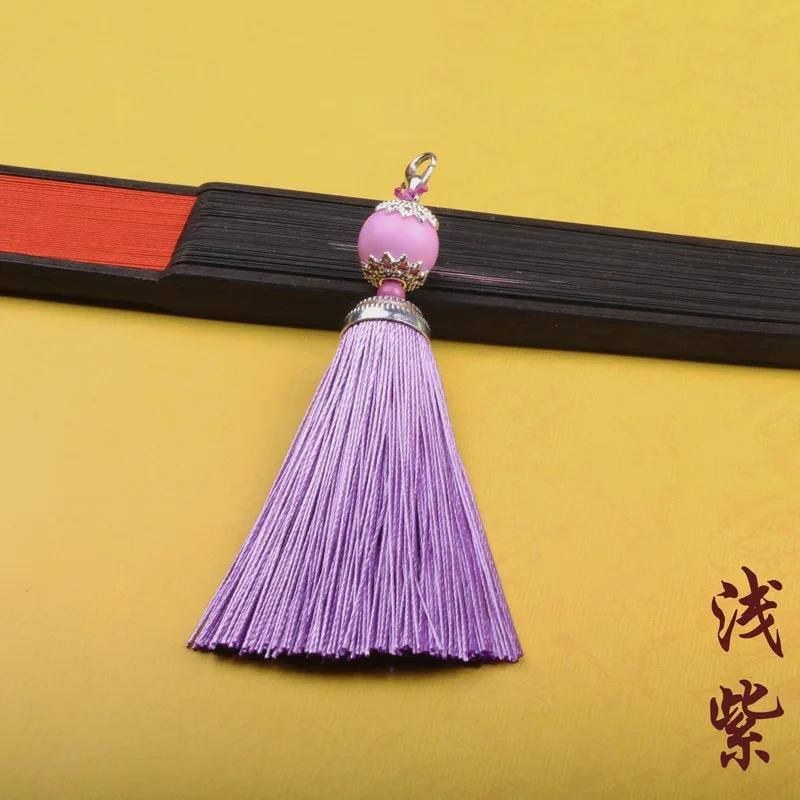8cm Small Silk Tassel Earrings Pendant Charms Crafts Silver End Caps Tassels Brush for DIY Jewelry Making Accessories 5pc